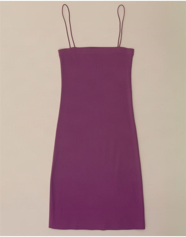 Vestido Slip Feminino Zara UK 10 Pequeno Roxo