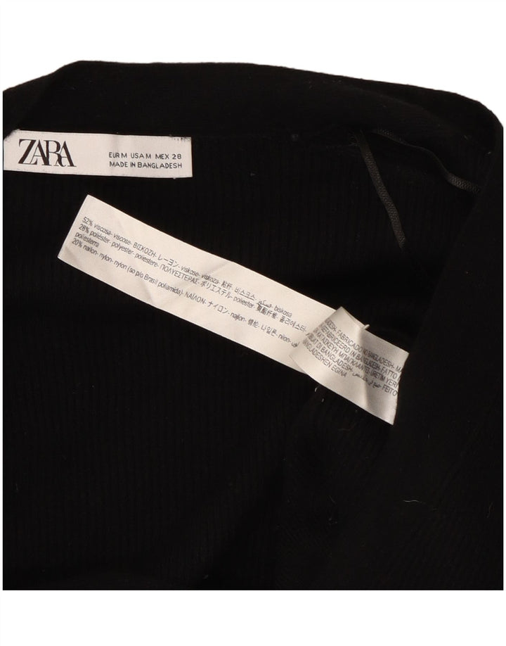Suéter cardigã feminino Zara Reino Unido 14 viscose preta média