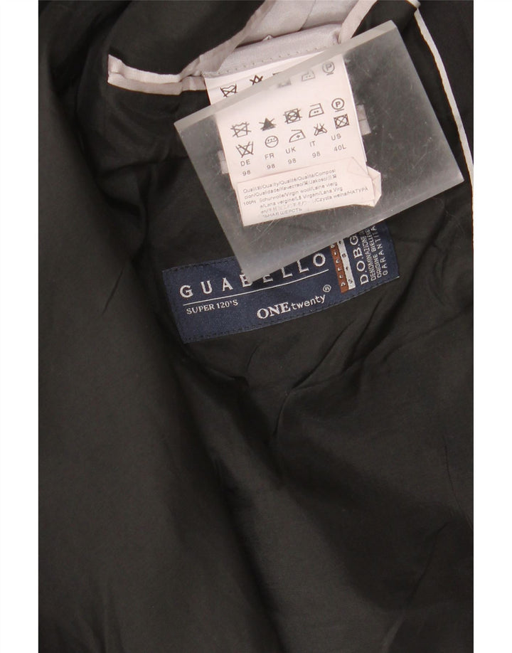 Jaqueta blazer feminina vintage com 2 botões US 40 grande lã virgem preta