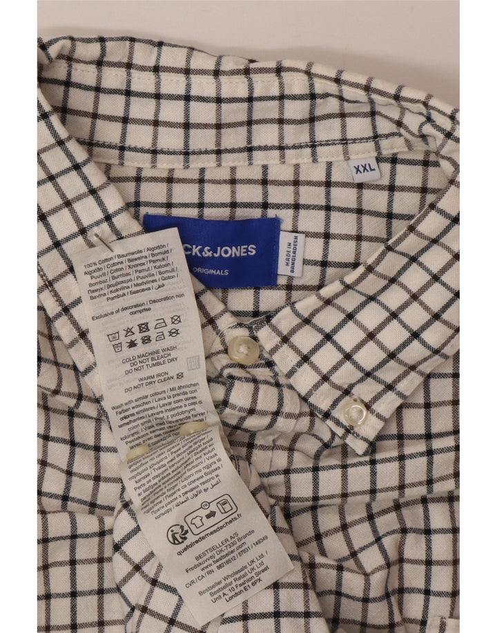 Camisa masculina Jack & Jones 2XL algodão guingão branco