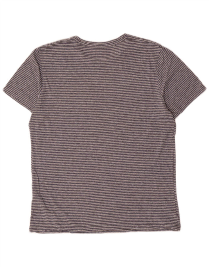 Camiseta masculina All Saints grande listrada cinza