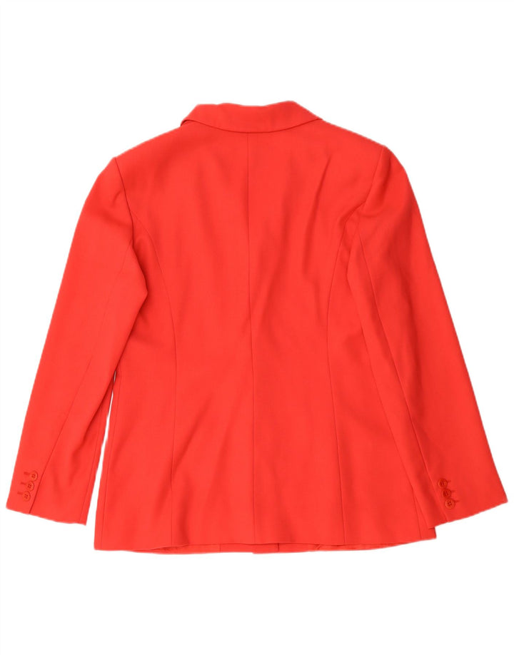 Jaqueta blazer feminina Max Mara com 3 botões Reino Unido 12 lã vermelha média