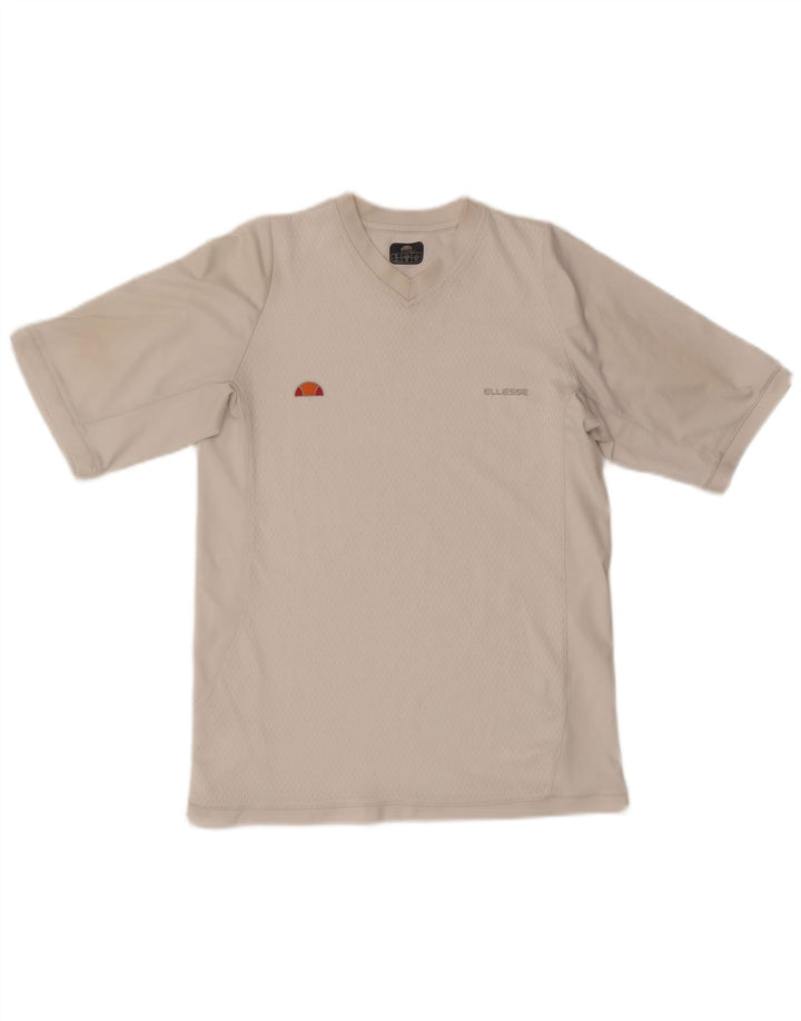 Ellesse Camiseta Masculina Top Médio Poliéster Branco