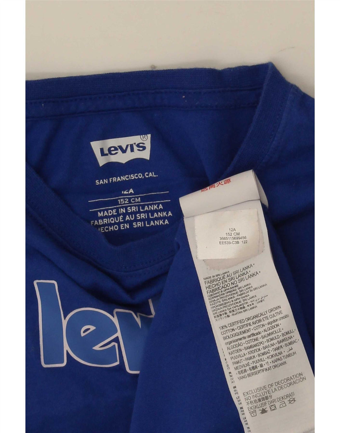 Camiseta Levi's Boys Graphic 11-12 Anos Azul Algodão