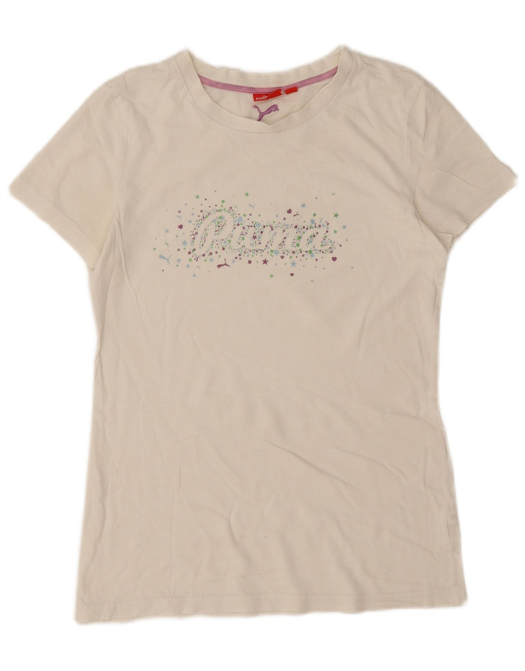 Puma Camiseta Feminina Graphic Top UK 16 Grande Off White
