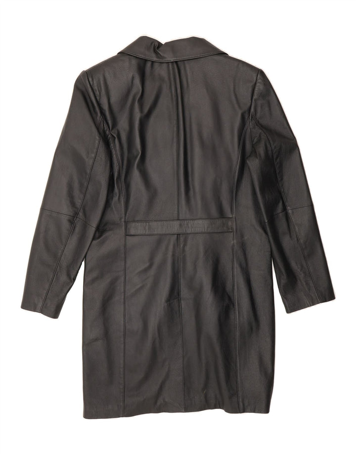 CLASSICS Womens Leather Coat UK 12 Medium Black Leather Vintage Classics and Second-Hand Classics from Messina Hembry 