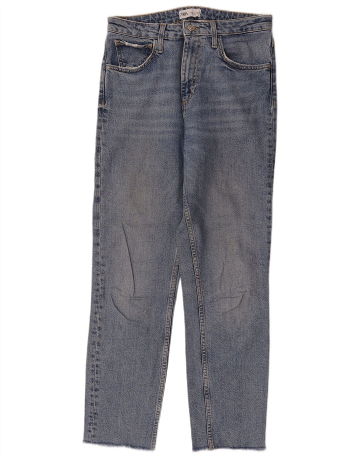 Calça jeans reta feminina Zara EU 38 pequena W28 L28 azul