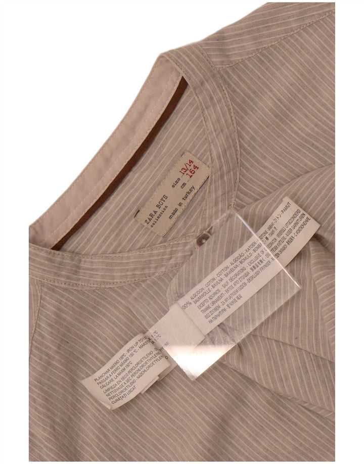 Camisa masculina Zara 13-14 anos algodão listrado cinza