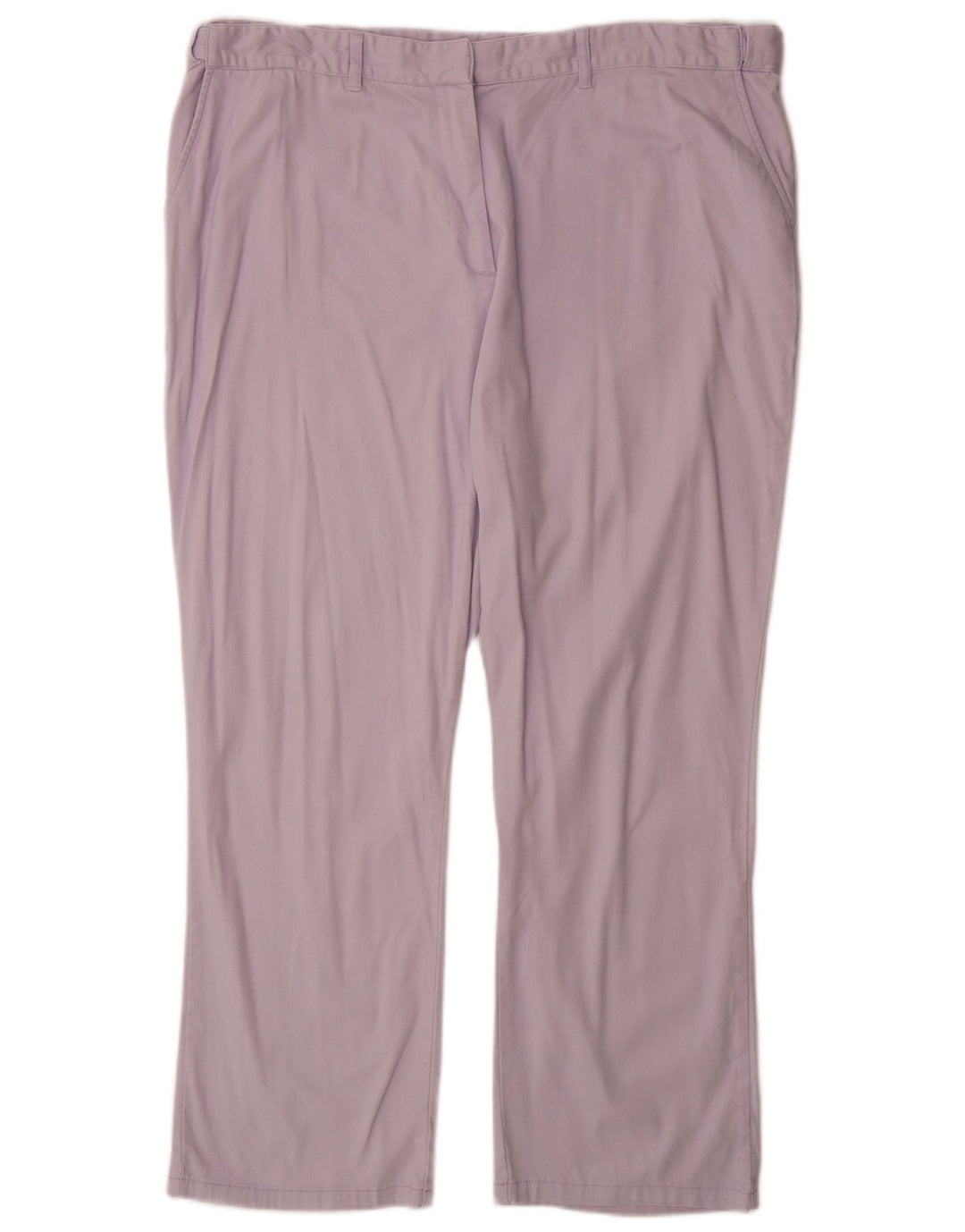 COTTON TRADERS Calça Chino Feminina Reta UK 22 3XL W40 L30 Roxo