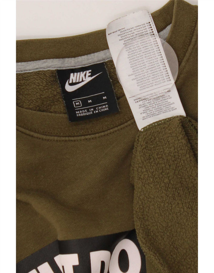 Nike Mens Graphic Moletom Jumper Médio Algodão Cáqui