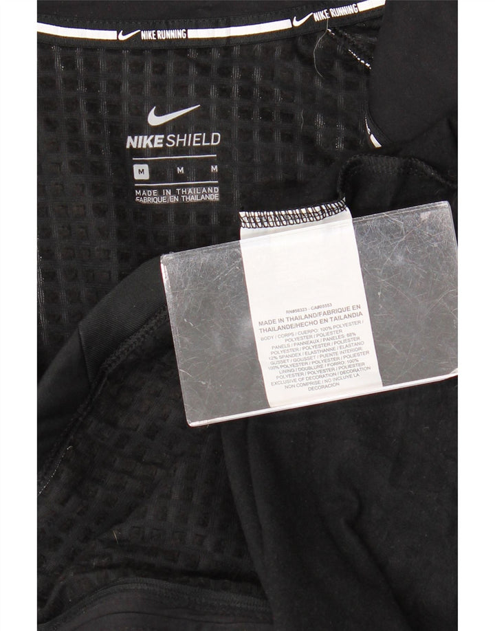 NIKE Womens Tracksuit Top Jacket UK 14 Médio Preto Poliéster
