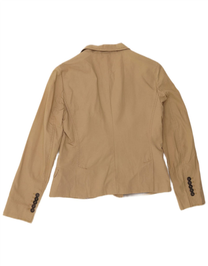 Jaqueta blazer feminina MASSIMO DUTTI com 1 botão EU 40 algodão bege médio