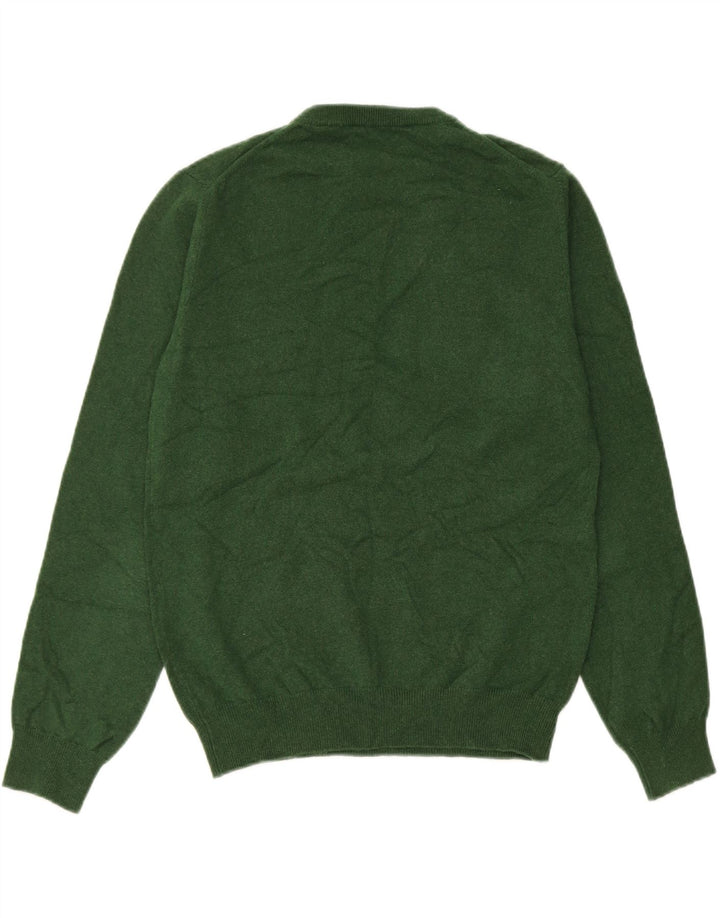 Suéter feminino Gant com gola redonda grande, Reino Unido, 10 lã verde pequena
