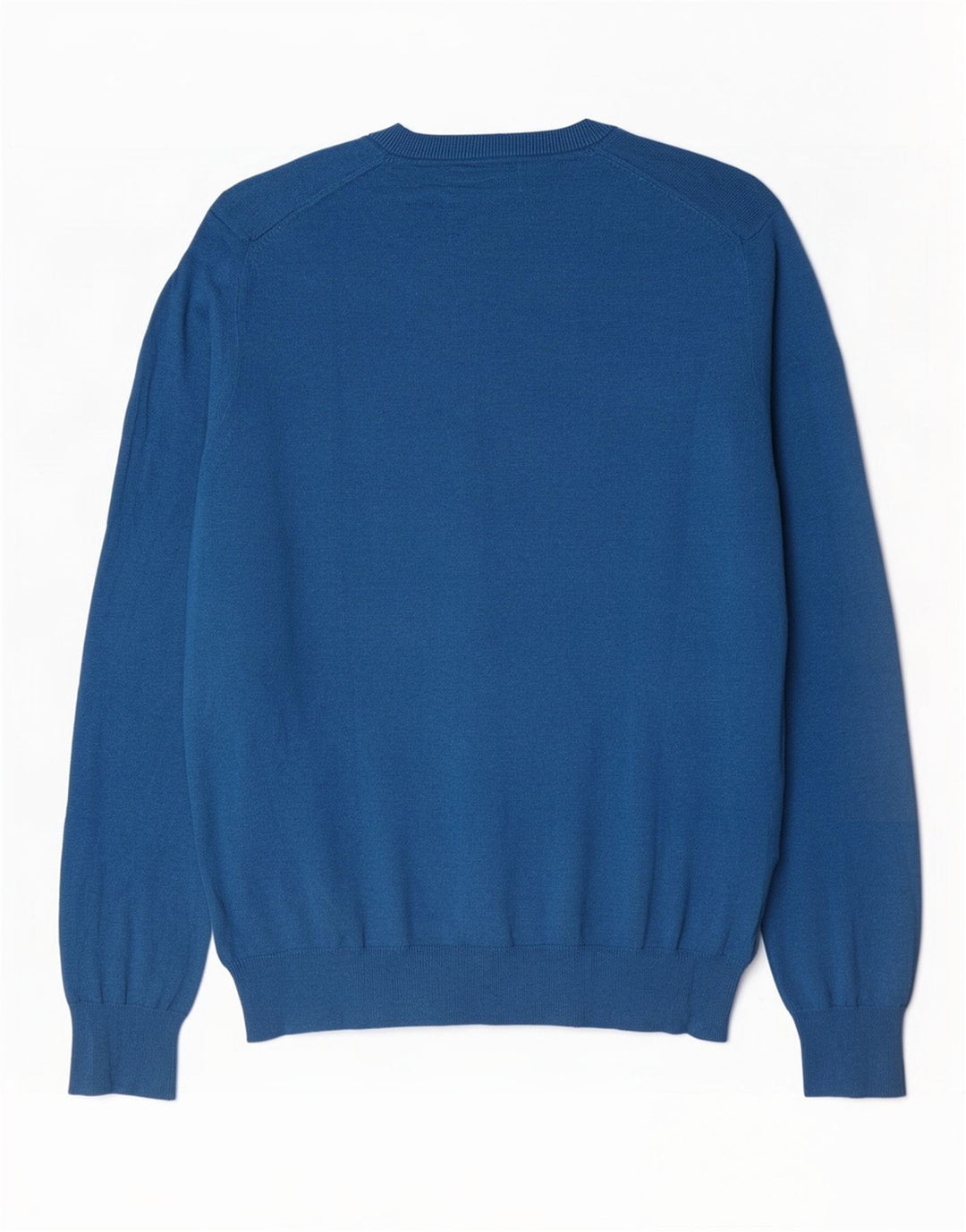 Suéter masculino Marks & Spencer com decote em V grande algodão azul