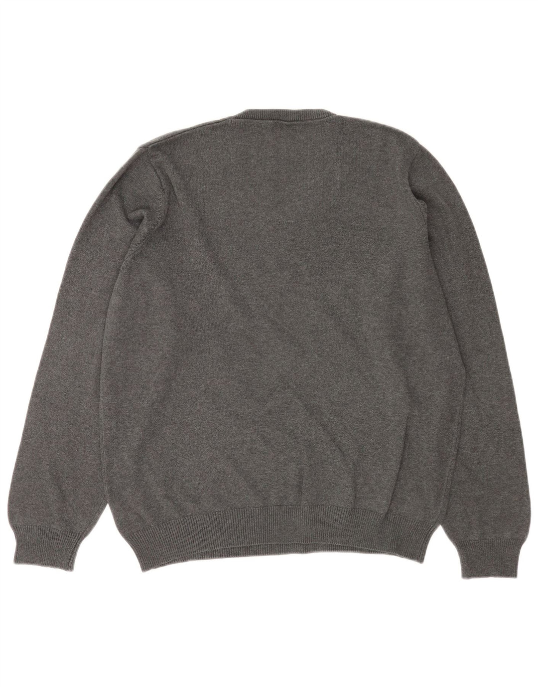 Suéter masculino Marks & Spencer com ajuste regular e decote em V, grande algodão cinza