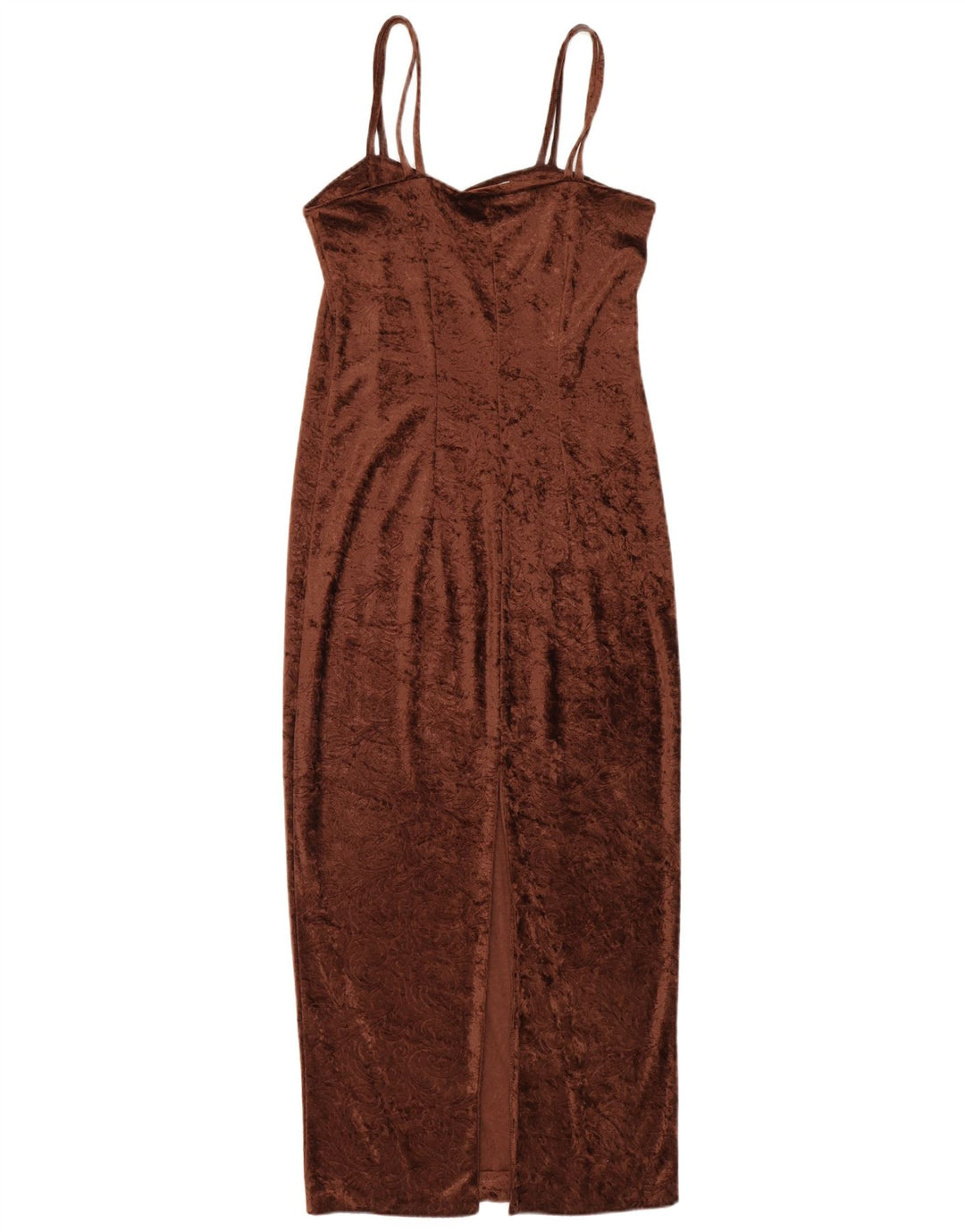 Conjunto de 2 peças de veludo feminino vintage Reino Unido 12 Paisley marrom médio