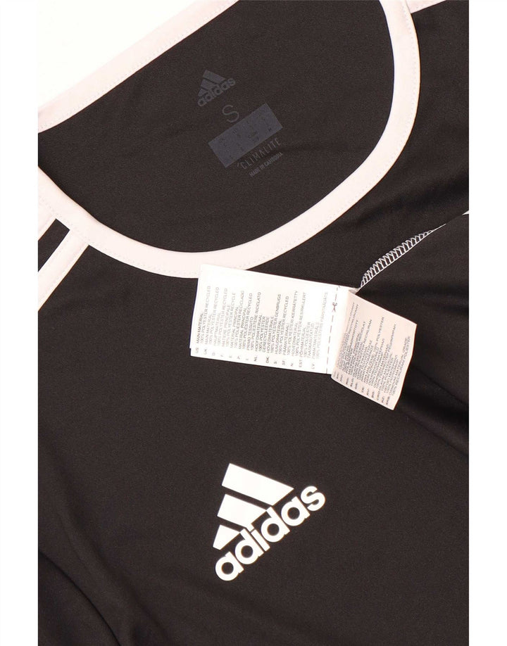 Adidas Mens Climalite Camiseta Top Pequeno Preto Colorblock Poliéster