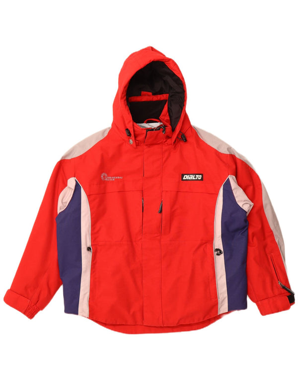 Jaqueta de chuva masculina Dialto Cortina com capuz Reino Unido 44 2XL vermelho Colourblock Nylon