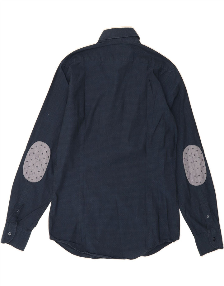 MASSIMO DUTTI Mens Shirt Small Navy Blue Spotted Vintage Massimo Dutti and Second-Hand Massimo Dutti from Messina Hembry 