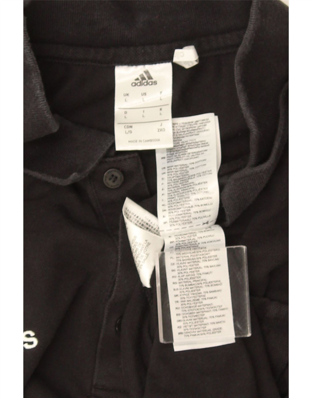 Adidas Mens Climalite Polo Grande Algodão Preto