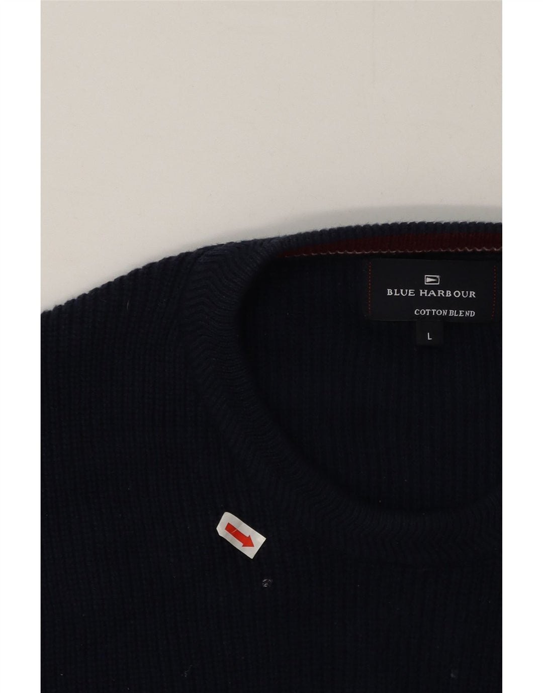Suéter masculino Marks & Spencer Blue Harbor com gola redonda grande azul marinho