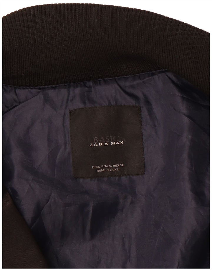 Jaqueta bomber militar masculina Zara Reino Unido 36 pequena preta