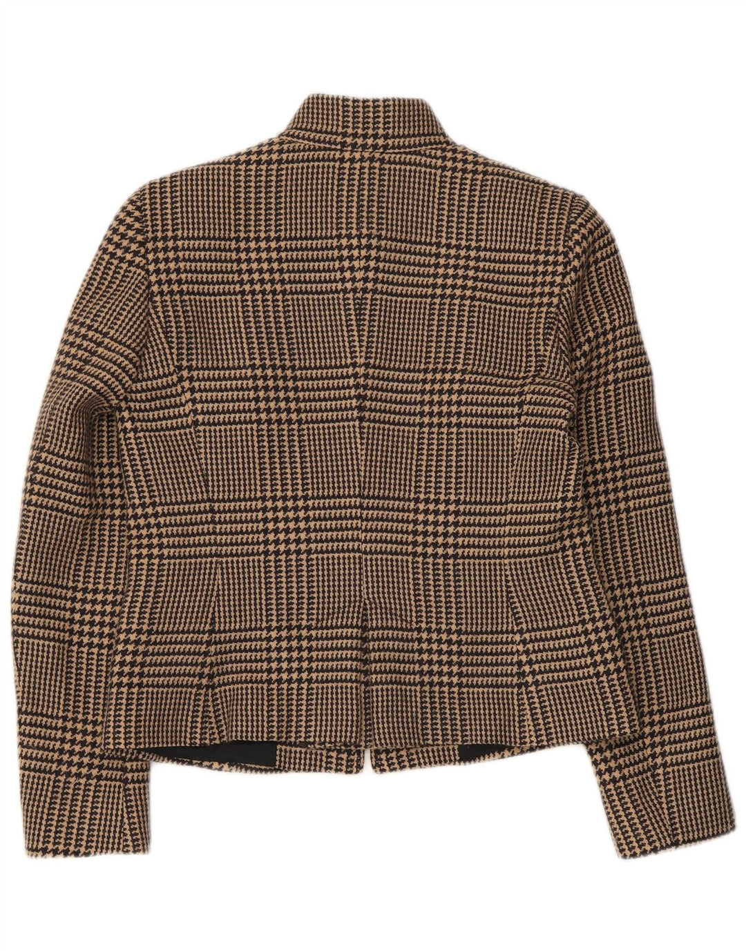 Jaqueta blazer feminina Intrend com zíper completo Reino Unido 12 médio marrom houndstooth