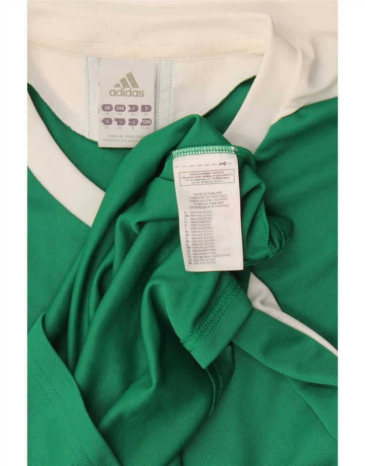 Adidas Mens Climalite Camiseta Top Médio Verde Colorblock Poliéster
