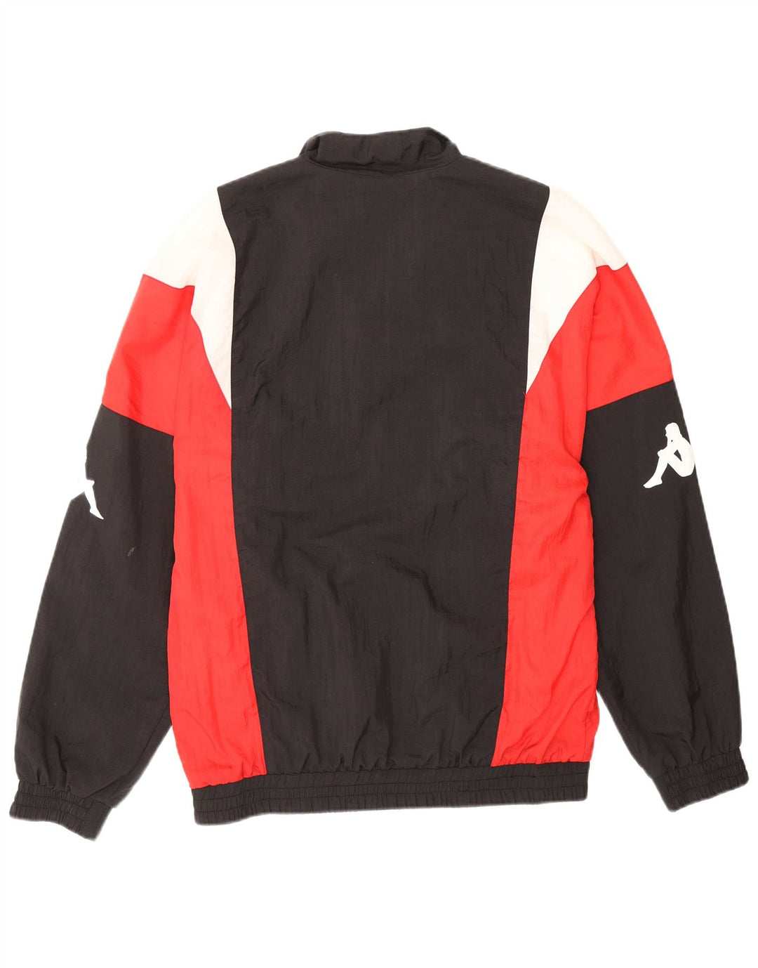 Kappa Mens Graphic Tracksuit Top Jacket Pequeno Preto Colourblock Poliamida
