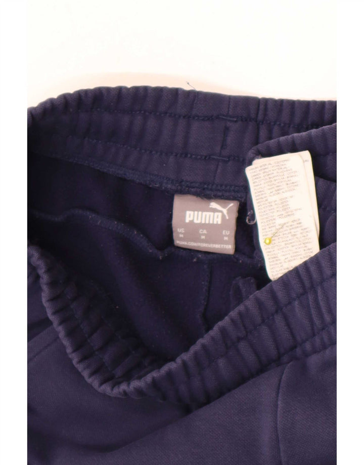 Calça de treino masculina Puma Joggers médio azul marinho algodão
