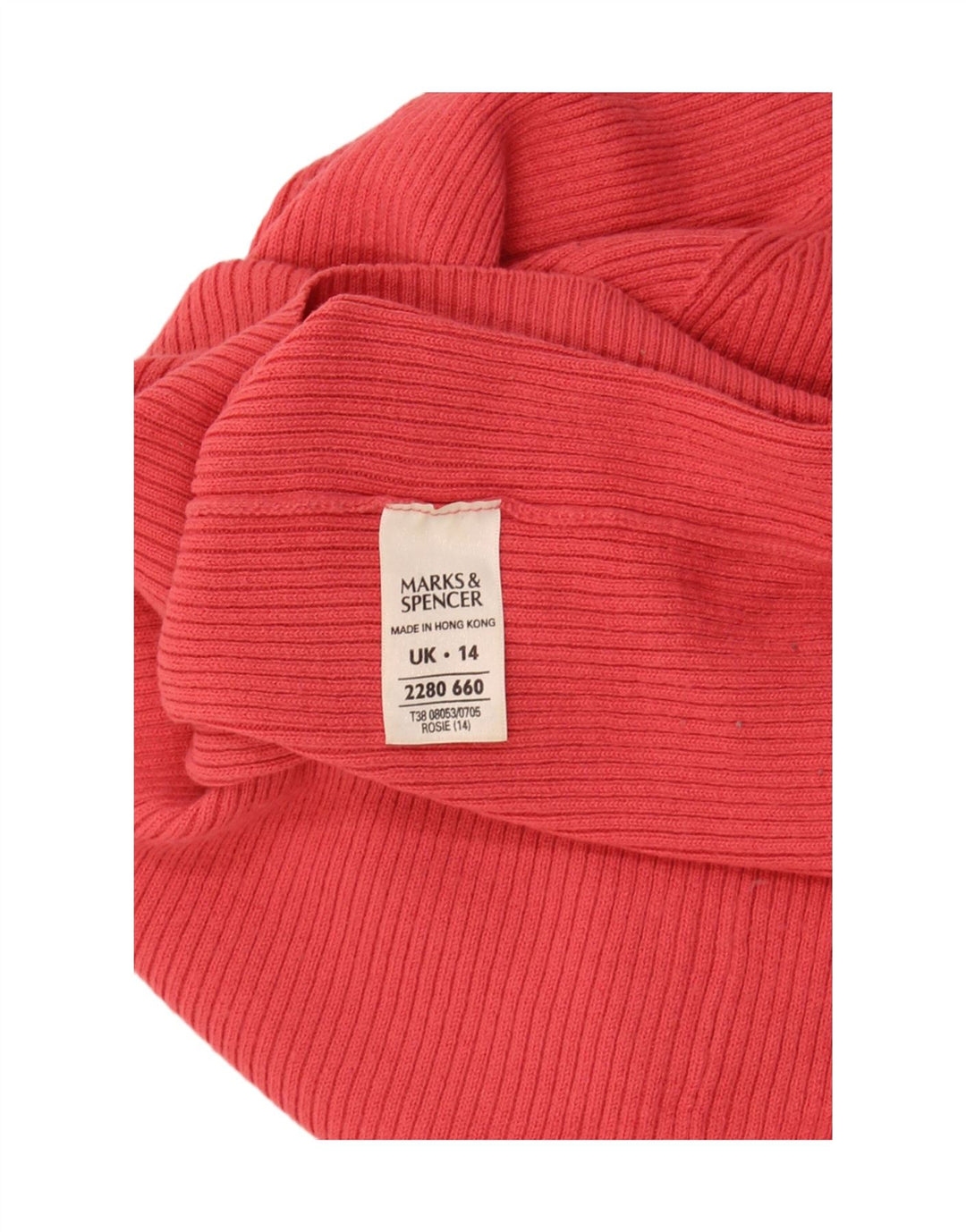 Suéter feminino Marks & Spencer com gola redonda e gola redonda Reino Unido 14 médio vermelho