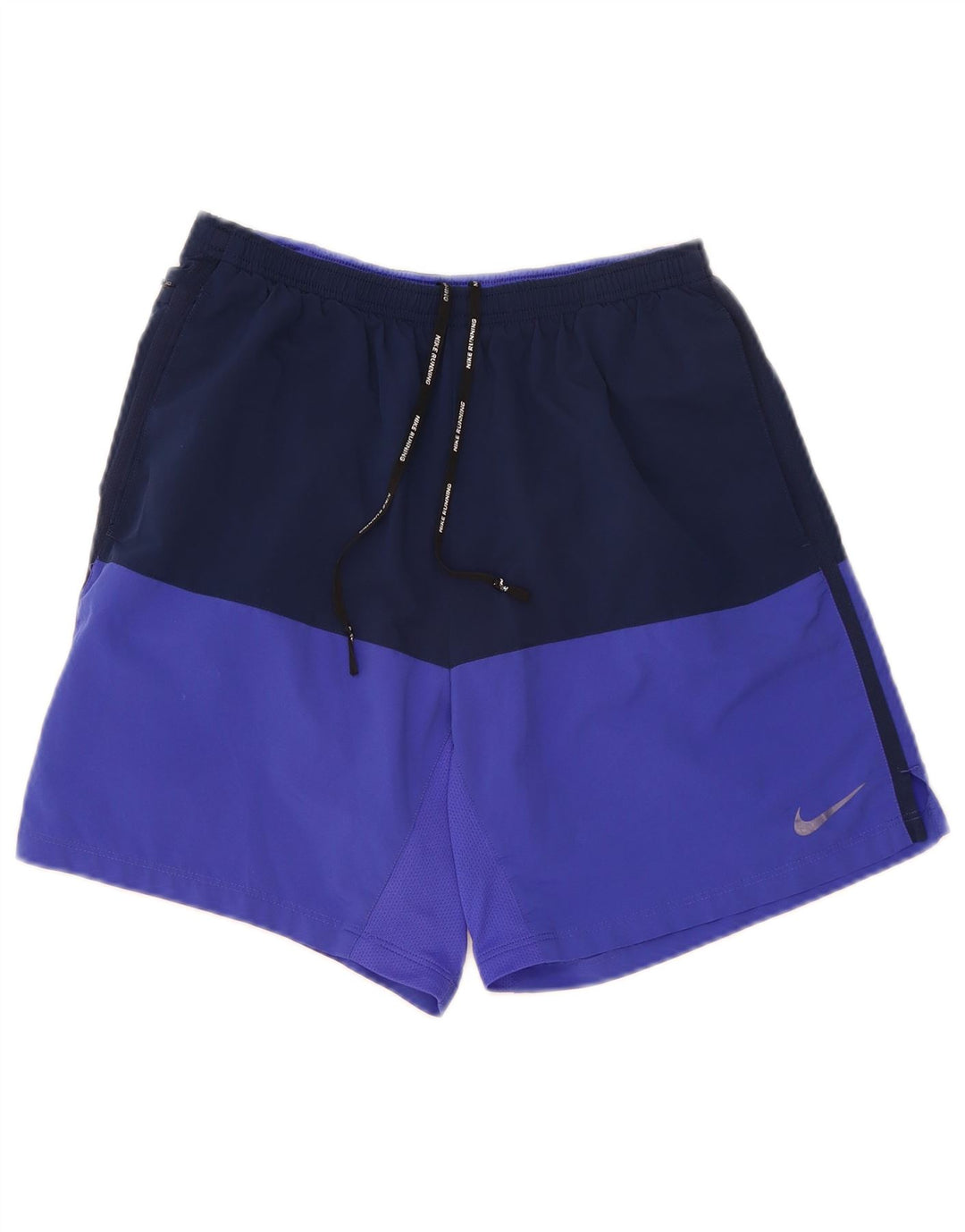 Shorts esportivos masculinos Nike médio azul marinho colorblock poliéster