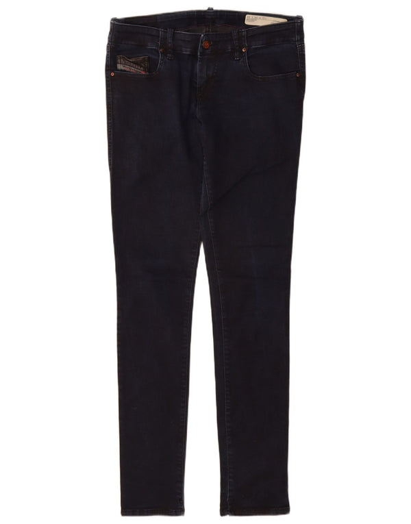 Diesel feminino Grupee cintura baixa super slim jeans skinny W29 L32 azul marinho