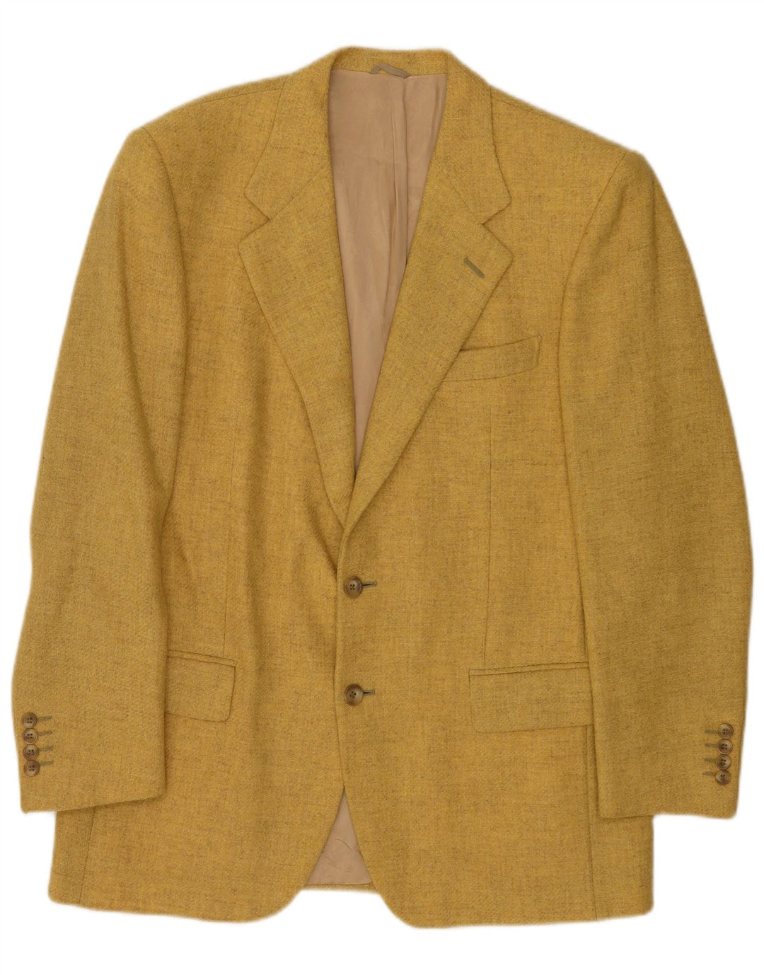 Jaqueta blazer masculina vintage com 2 botões IT 52 XL lã amarela