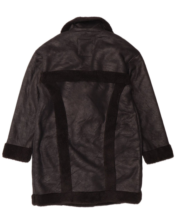Casaco feminino Sherpa Hollister UK 14 poliéster preto médio