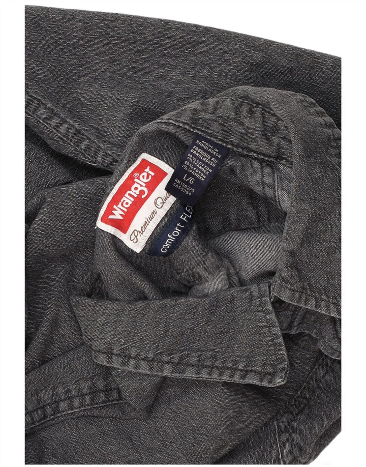 Camisa masculina Grant Fit WRANGLER grande algodão cinza