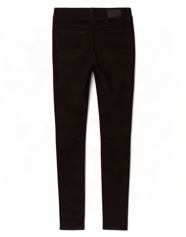G-Star feminino Lynn cintura média super skinny jeans W29 L32 algodão preto