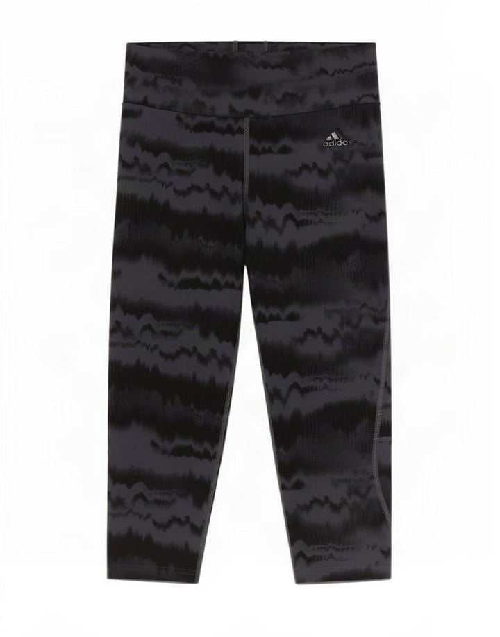 Adidas Womens Capri Leggings UK 8/10 Pequeno Cinza Tie Dye Poliéster