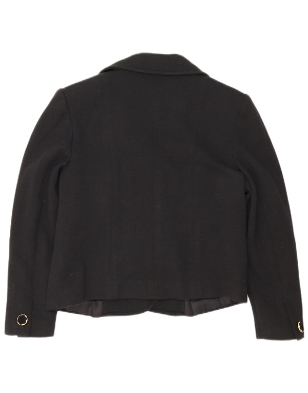 Jaqueta blazer feminina Pierre Cardin com 4 botões IT 46 grande lã preta