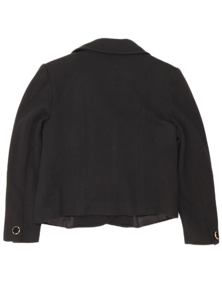 Jaqueta blazer feminina Pierre Cardin com 4 botões IT 46 grande lã preta