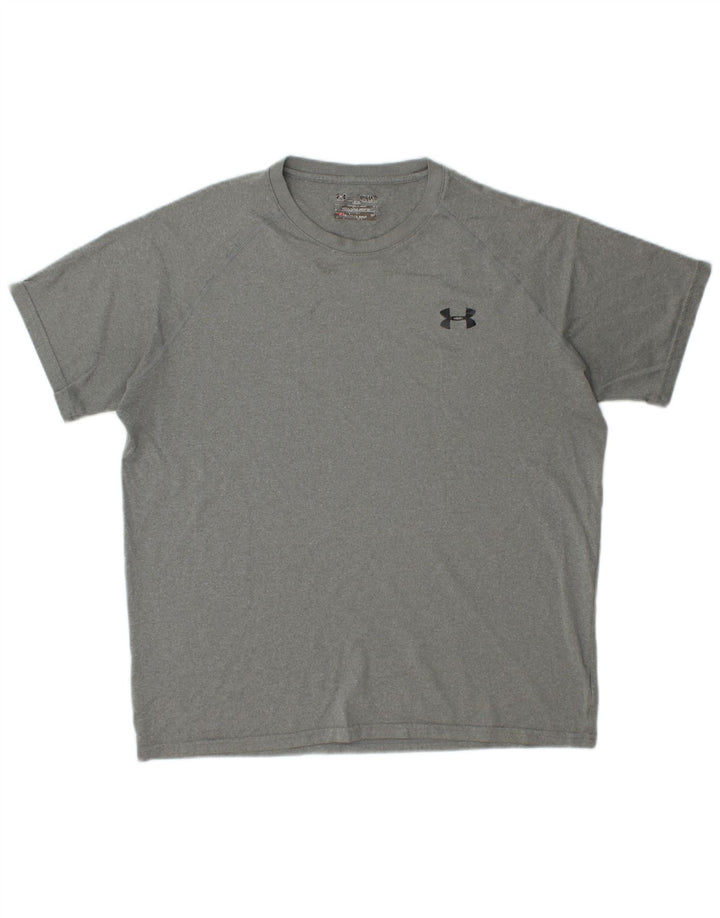Camiseta masculina Under ARMOUR Heat Gear cinza médio