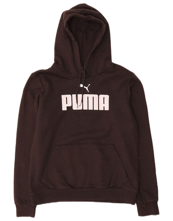 Puma feminino gráfico moletom com capuz Reino Unido 14 médio preto