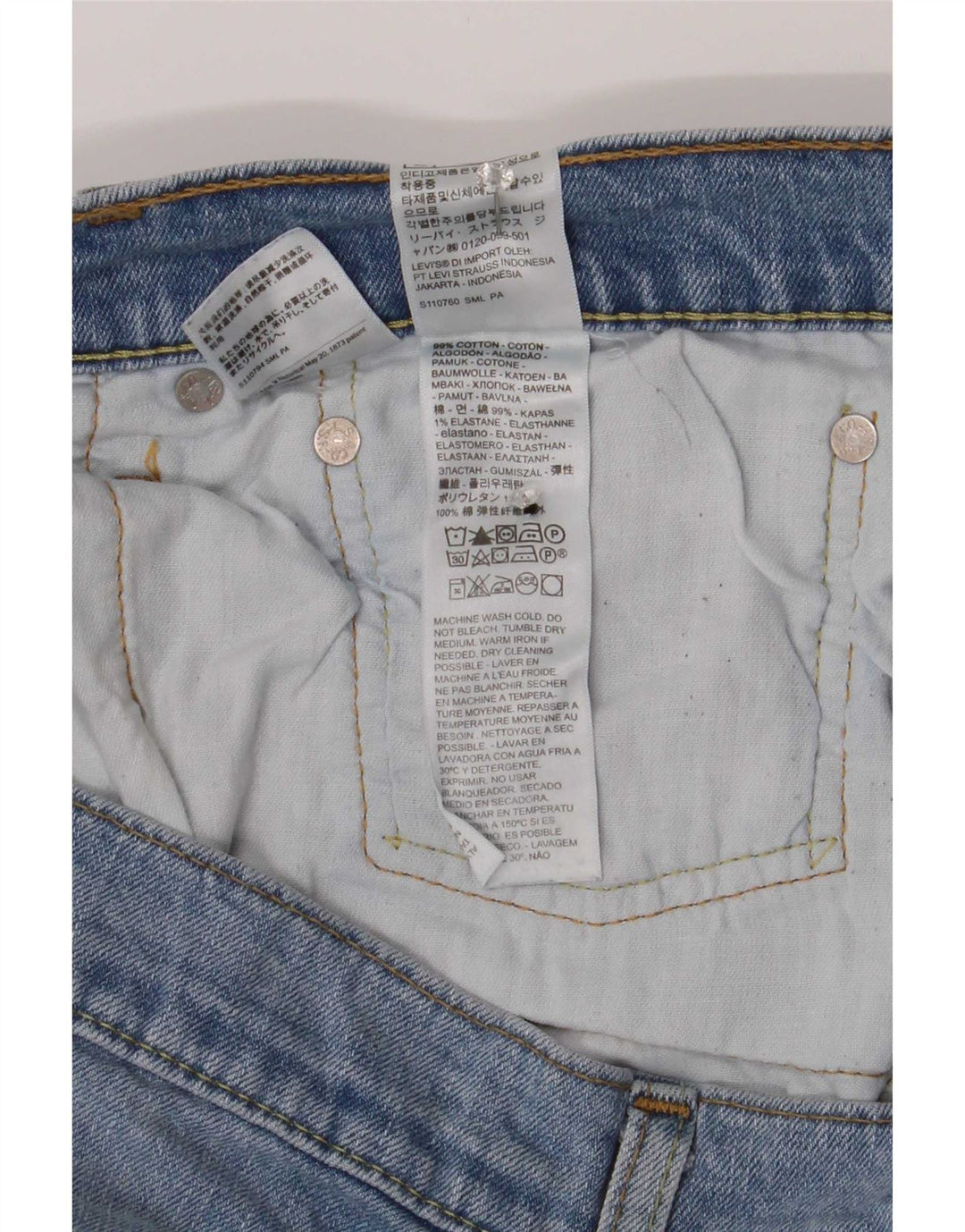 Calça Jeans Levis 511 Slim Masculina W36 L32 Azul Algodão