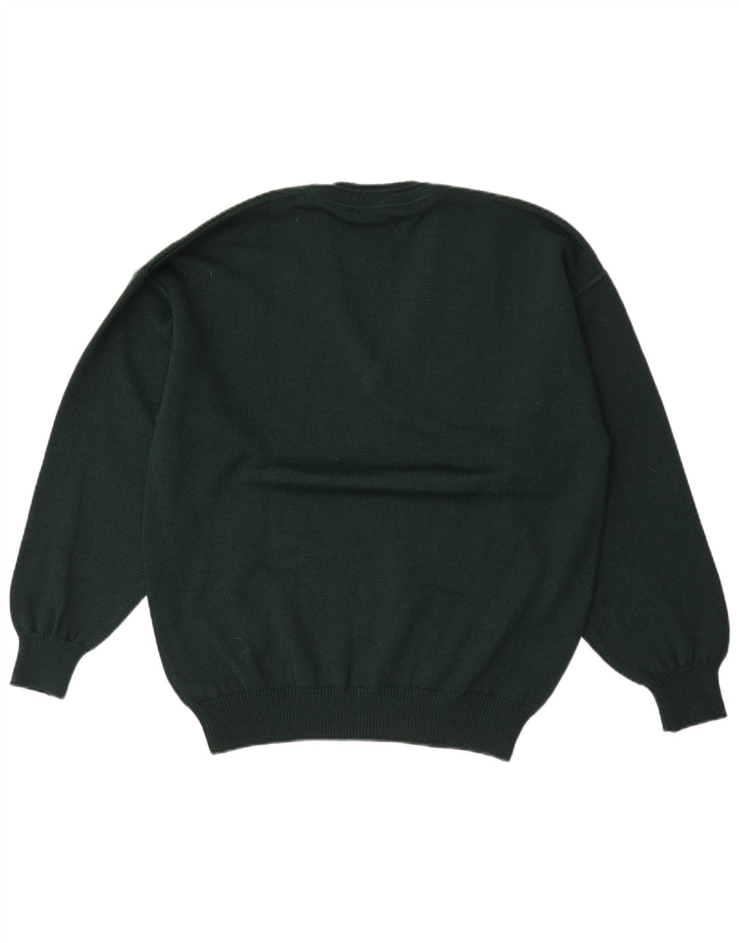 Suéter masculino branco Sails com decote em V grande lã verde