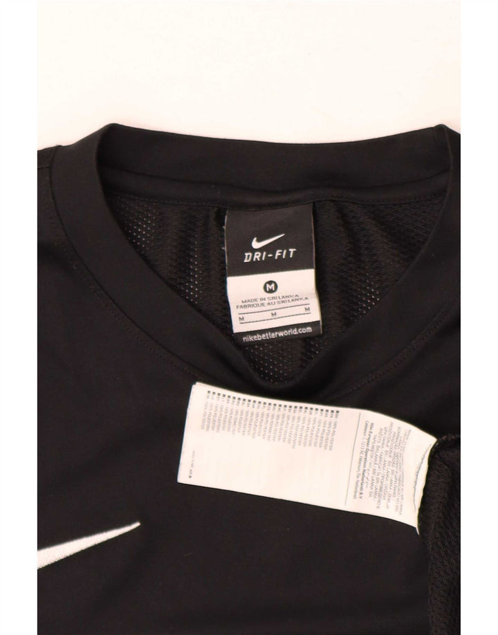 Camiseta masculina Nike Dri Fit Top médio preto colorblock poliéster