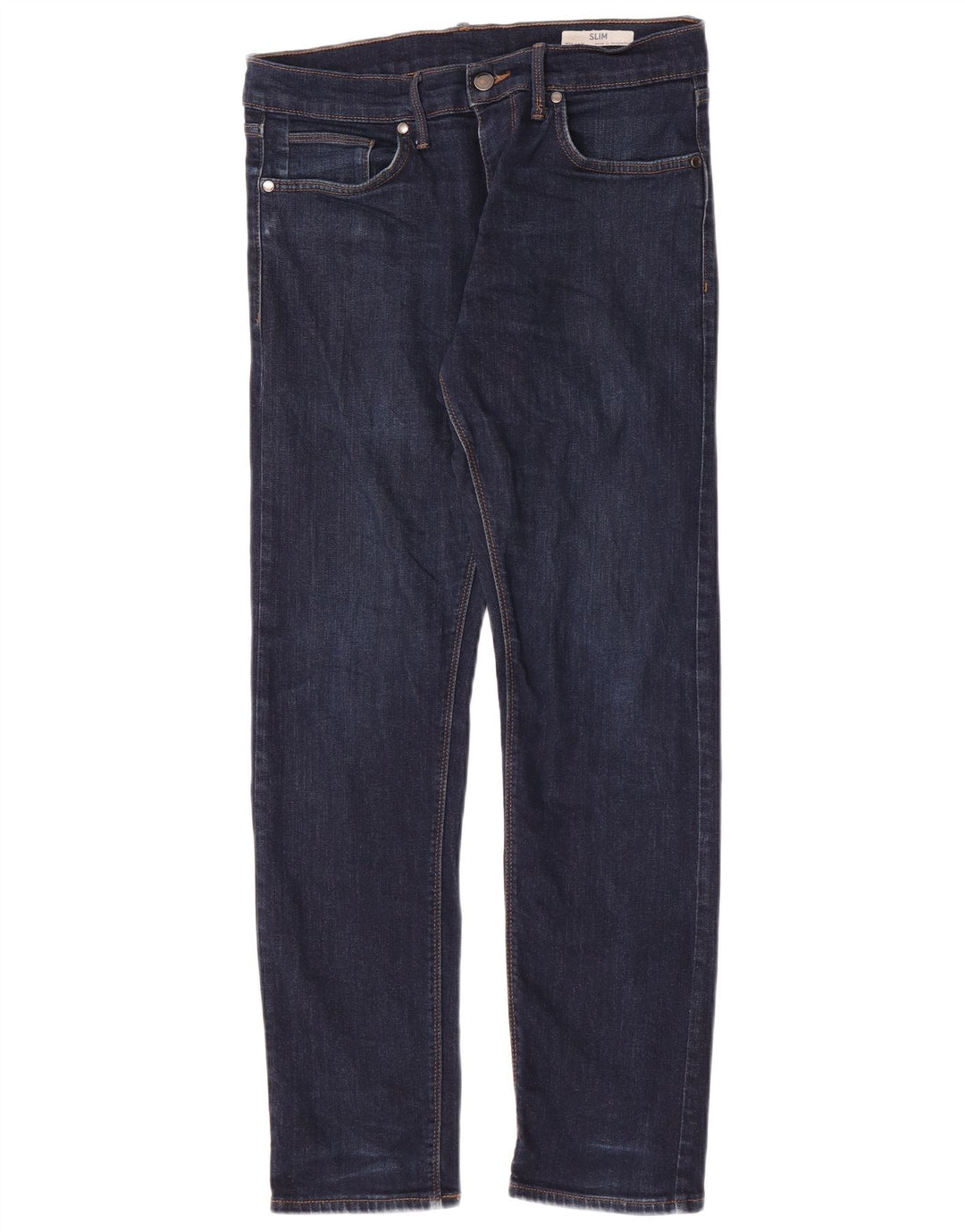 Marks & Spencer Mens Slim Jeans W32 L31 Azul Marinho Algodão