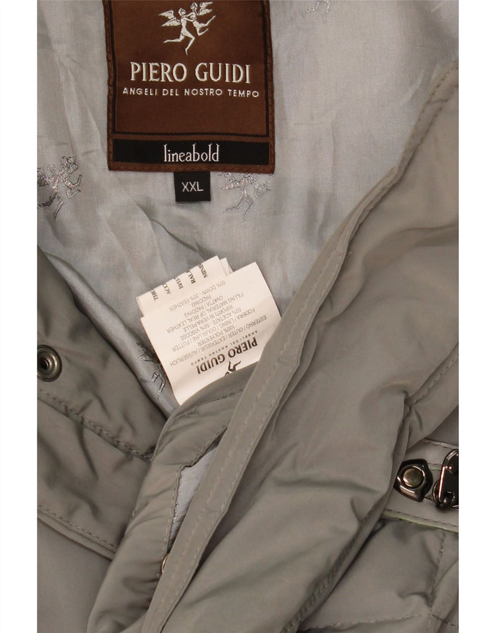 Casaco acolchoado masculino Piero Guidi UK 44 2XL poliéster cinza