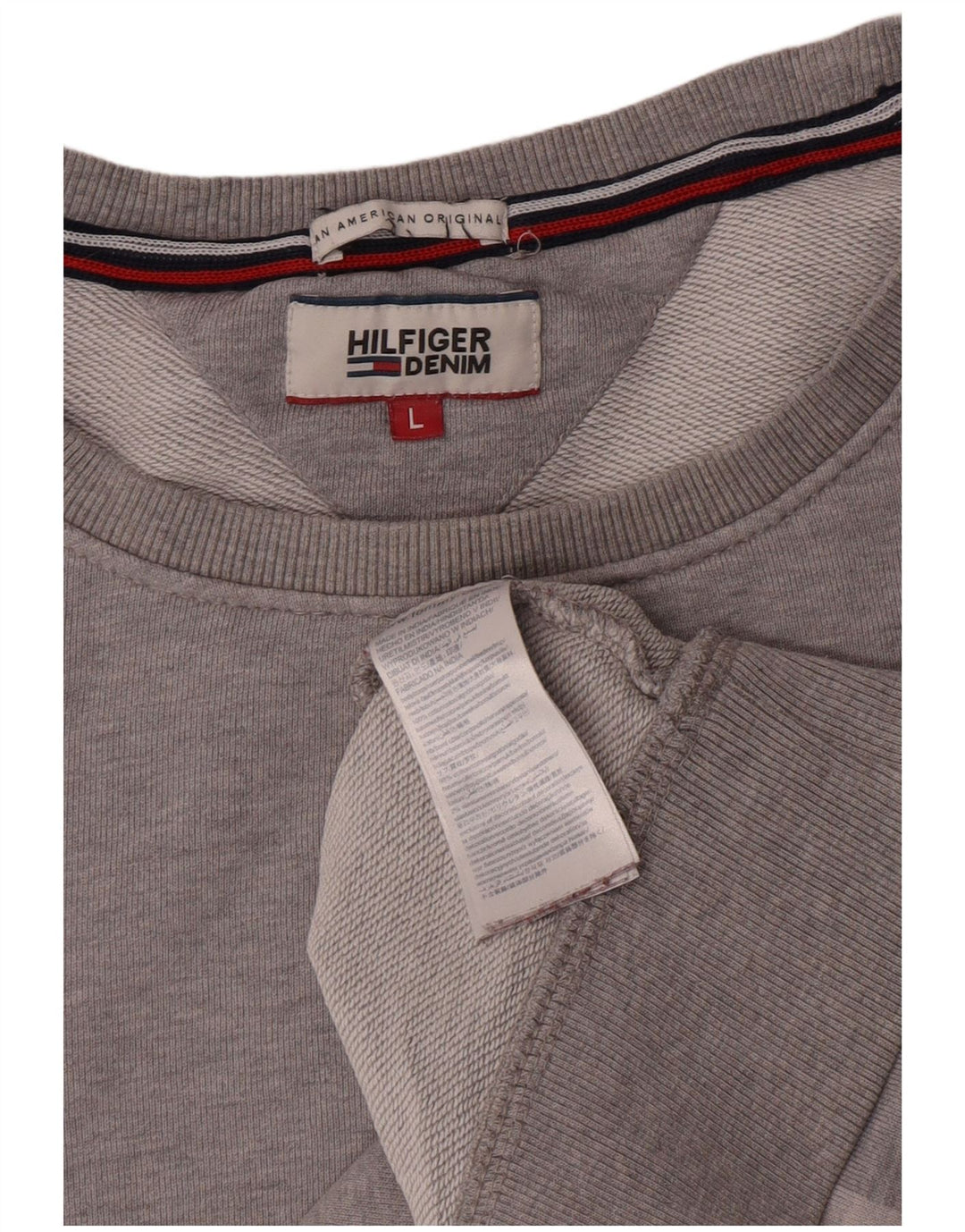 Tommy Hilfiger moletom gráfico masculino jumper grande algodão cinza