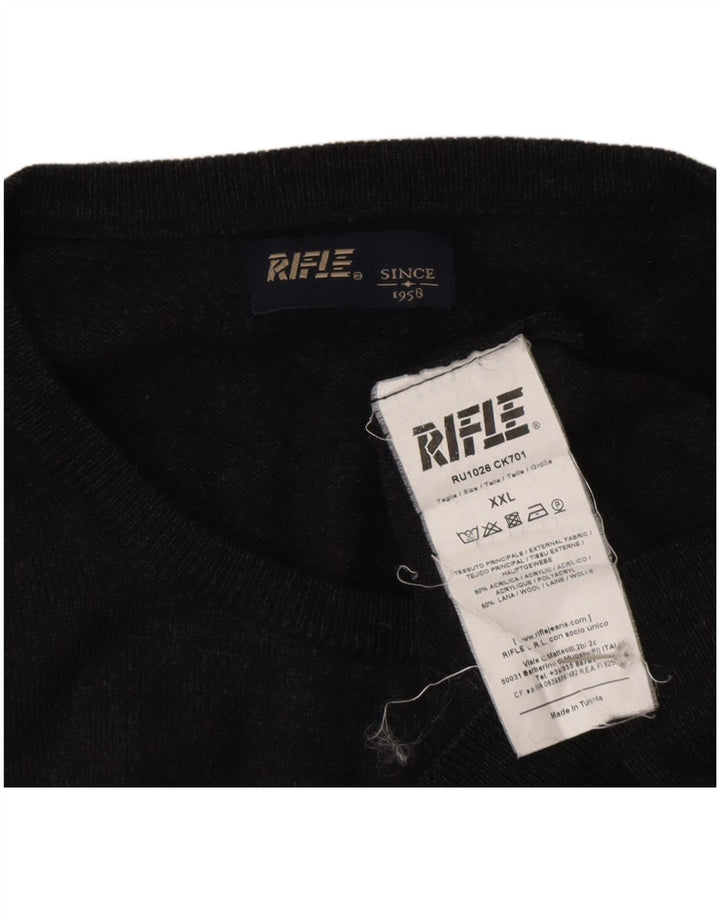 Suéter masculino Rifle com gola redonda 2XL cinza acrílico
