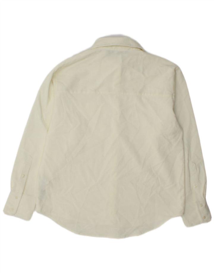 Camisa feminina de veludo cotelê Zara UK 10 pequena poliéster branco